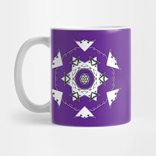 9C Unique Black White Abstract Mandala Mug